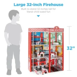 Best Choice Products 32in Kids 3-Story Pretend Wooden Fire Station Play Set Toy, W/ 2 Vehicles, 12 Accessories, 5 Rooms -Barbie Store GUEST a6fbbd73 4bce 4327 9d8c 2435be7ccec4