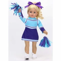 Sophia's - 18" Doll - Cheerleader Dress, Pom-pom & Hair Bow Set - Aqua/Purple -Barbie Store GUEST aa44c847 1caf 48f9 8500 d833caf37527