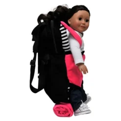 The Queen' Treasures 18 In Doll Carrier And Sleeping Bag, Black White Pink -Barbie Store GUEST ac00204d fc2d 4058 b0e6 9d5cfe1edb26
