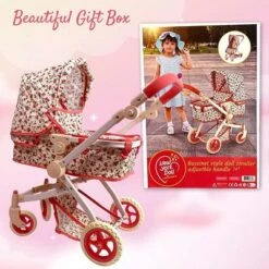 The New York Doll Collection Convertible Combo Baby Doll Stroller Floral -Barbie Store GUEST b32650f6 d290 42d7 8845 09aa6d6b4dca