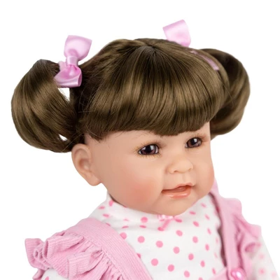 Adora Toddler Doll "Vintage Girl" With Pink Frill Pinafore Dress, Pink Baby Pantaloons And Black Mary Jane Shoes 1 Adora Toddler Doll "Vintage Girl" With Pink Frill Pinafore Dress, Pink Baby Pantaloons And Black Mary Jane Shoes