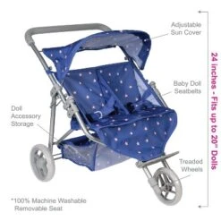Adora Baby Doll Stroller, Starry Night Stroller Twin Jogger Stroller, Fits Dolls Up To 16 Inches -Barbie Store GUEST b6023f47 5538 4786 8958 1346339a9d89