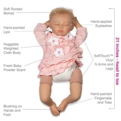 Paradise Galleries Reborn Baby Doll With Magnetic Pacifier, Buttons & Bows, 21 Inch Sleeping Girl In Softtouch Vinyl & Weighted Body, 8-Piece Gift Set -Barbie Store GUEST bfcc3b19 82af 42a8 b3d4 791ac522f015