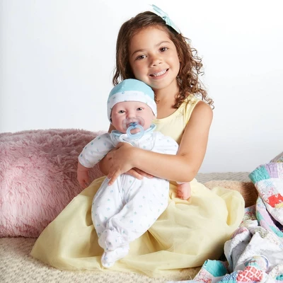 JC Toys La Baby 20" Baby Doll - Blue Outfit With Pacifier 2 JC Toys La Baby 20" Baby Doll - Blue Outfit With Pacifier - Image 2