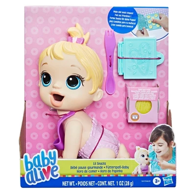 Baby Alive Lil Snacks Baby Doll - Blonde Hair 2 Baby Alive Lil Snacks Baby Doll - Blonde Hair - Image 2