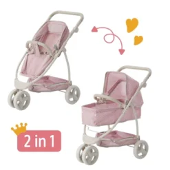 Olivia's Little World 2 In 1 Baby Doll Stroller Pram Foldable Pink/Grey OL-00009 -Barbie Store GUEST c497f0de 2be9 4857 8fda 2716a5ddf331