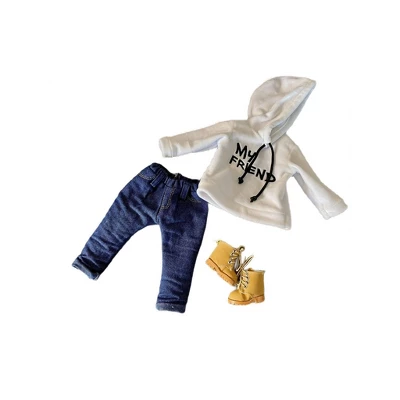 Our Brown Boy Joy Original My Friend White Hoodie Baby Doll 2 3 Our Brown Boy Joy Original My Friend White Hoodie Baby Doll 2 - Image 3