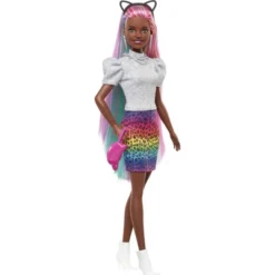 Barbie Leopard Rainbow Hair Doll - Animal Print Skirt -Barbie Store GUEST c9041105 61e4 4785 8e24 a308d8276811