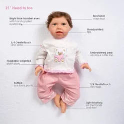 Paradise Galleries "Cuddle Bear Bella" Real Baby Doll. 21" Weighted Reborn Baby Doll With 5-Piece Baby Doll Clothes Set. Age 3+ -Barbie Store GUEST cb0ed74d 2c54 42d7 8049 d0bbb8a2f4f7