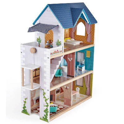 Hape Little Room Pretend Play 3 Story Wooden Doll House W/ Light, Doorbell, & Bedroom, Bathroom, Living Room, & Dining Furniture For Kids Age 3 And Up 3 Hape Little Room Pretend Play 3 Story Wooden Doll House W/ Light, Doorbell, & Bedroom, Bathroom, Living Room, & Dining Furniture For Kids Age 3 And Up - Image 3
