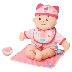 Manhattan Toy Baby Stella Welcome Baby 6 Piece Bringing Home Baby Doll Set With Hat, Bib, Onesie, Cardigan, Magnetic Pacifier And Blanket