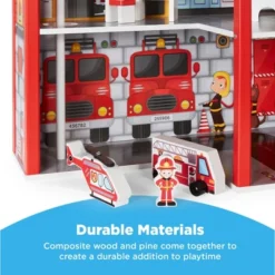 Best Choice Products 32in Kids 3-Story Pretend Wooden Fire Station Play Set Toy, W/ 2 Vehicles, 12 Accessories, 5 Rooms -Barbie Store GUEST d1e79132 d2a3 404e b275 e529312d3f60