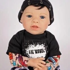 Paradise Galleries Reborn Toddler Boy Doll Lil' Rebel, 21 Inch With Black Rooted Hair And Blue Eyes, Made In GentleTouch Vinyl -Barbie Store GUEST d3e9cc76 d2f7 4c29 a70a a286f369e480