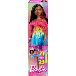Barbie 28" Large Doll With Dark Brown Hair And Rainbow Dress -Barbie Store GUEST d4853884 7752 4f1e 85cb 5b01251d3e7f