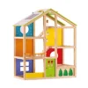 Hape Wooden All Season/4 Season 6 Tier Unfurnished Dollhouse Kids Play House For Children Ages 3 Years And Up, Multicolored