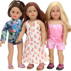 Sophia’s Colorful Collage Print Long Sleeve Rash Guard Swimsuit For 18" Dolls, Blue -Barbie Store GUEST d6270dda fb8c 4bbe b884 5daf615fbda5