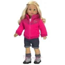 Sophia’s Nylon Fleece-Lined Jacket For 18” Dolls, Hot Pink