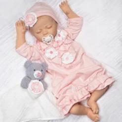 Paradise Galleries Reborn Baby Doll With Magnetic Pacifier, Buttons & Bows, 21 Inch Sleeping Girl In Softtouch Vinyl & Weighted Body, 8-Piece Gift Set