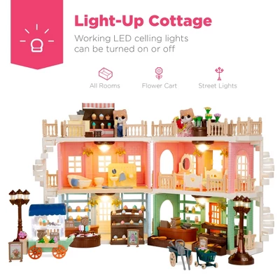 Best Choice Products Deluxe Cottage Dollhouse Mansion Pretend Toy Playset W/ 225 Accessories And Tiny Critters For Kids 4 Best Choice Products Deluxe Cottage Dollhouse Mansion Pretend Toy Playset W/ 225 Accessories And Tiny Critters For Kids - Image 4