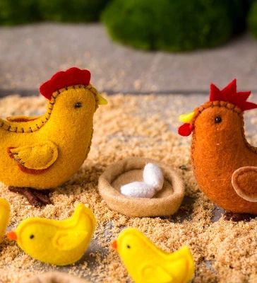 Magic Cabin - Wooden Chicken Coop And Felt Chickens Play Set Special For Kids 12 Magic Cabin - Wooden Chicken Coop And Felt Chickens Play Set Special For Kids - Image 12