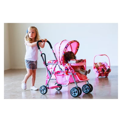 Joovy Baby Doll Caboose Tandem Stroller - Pink Dot 5 Joovy Baby Doll Caboose Tandem Stroller - Pink Dot - Image 5