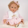 Paradise Galleries Reborn Toddler Girl Doll Lovey, 20 Inch With Medium Skin Tone, Light Blonde Hair And Blue Eyes, Made In SoftTouch Vinyl
