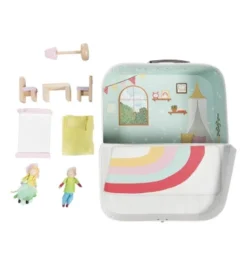 HearthSong 11 Inch Rainbow Cottage Travel Dollhouse Set With 2 Dolls And 5 Piece Furniture Set -Barbie Store GUEST e14b5d2e 920c 4d97 aec2 aae2e2644d32
