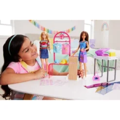 Barbie Make & Sell Boutique Playset With Brunette Doll, Foil Design Tools, Clothes & Accessories