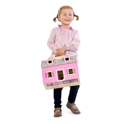 Melissa & Doug Fold And Go Wooden Dollhouse With 2 Dolls And Wooden Furniture 7 Melissa & Doug Fold And Go Wooden Dollhouse With 2 Dolls And Wooden Furniture - Image 7