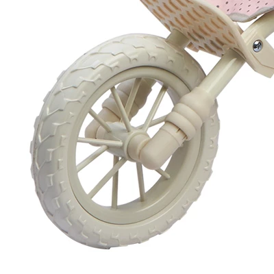 Olivia's Little World - Polka Dots Princess Baby Doll Twin Jogging Stroller - Pink & Gray 4 Olivia's Little World - Polka Dots Princess Baby Doll Twin Jogging Stroller - Pink & Gray - Image 4