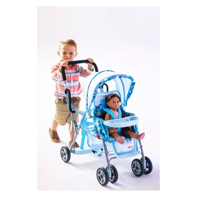 Joovy Baby Doll Caboose Tandem Stroller - Blue Dot 3 Joovy Baby Doll Caboose Tandem Stroller - Blue Dot - Image 3