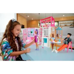 Barbie Dollhouse Playset - 2 Levels & 4 Play Areas