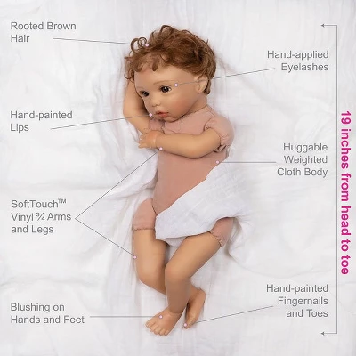 Paradise Galleries Reborn Baby Doll Boy Puppy Love, Magnetic Pacifier, Rooted Hair, 19 Inch Doll Made In SoftTouch Vinyl 5 Paradise Galleries Reborn Baby Doll Boy Puppy Love, Magnetic Pacifier, Rooted Hair, 19 Inch Doll Made In SoftTouch Vinyl - Image 5