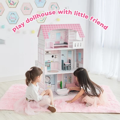Teamson Kids 'Wonderland' Children's 2 In 1 Doll House & Play Kitchen TD-12515P 5 Teamson Kids 'Wonderland' Children's 2 In 1 Doll House & Play Kitchen TD-12515P - Image 5